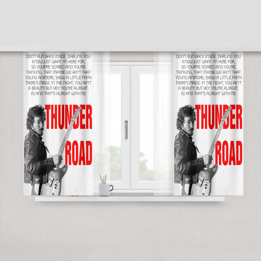 Bruce Springsteen Born To Run Quote Peach Skin Window Curtains