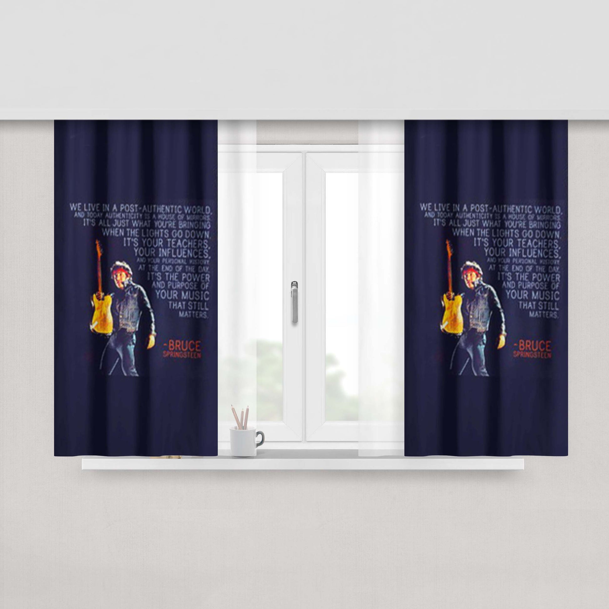Bruce Springsteen Quotes Peach Skin Window Curtains