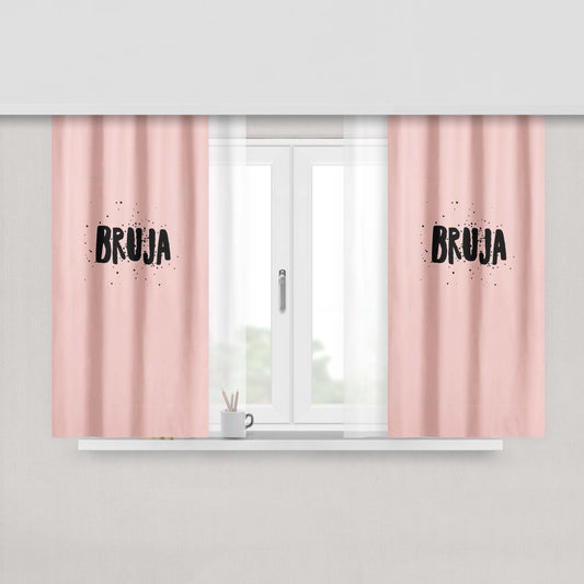 Bruja Witchy Woman Halloween Tumblr Peach Skin Window Curtains