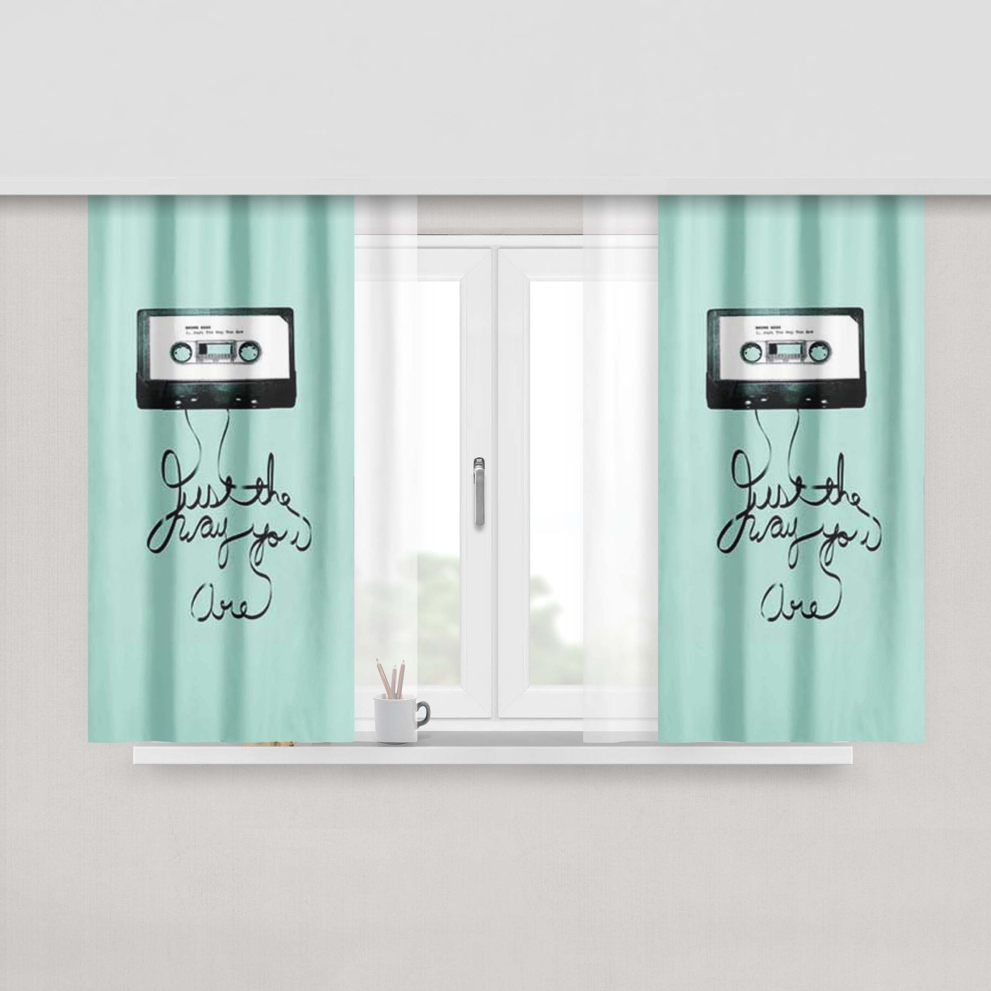 Bruno Mars Cassette Peach Skin Window Curtains