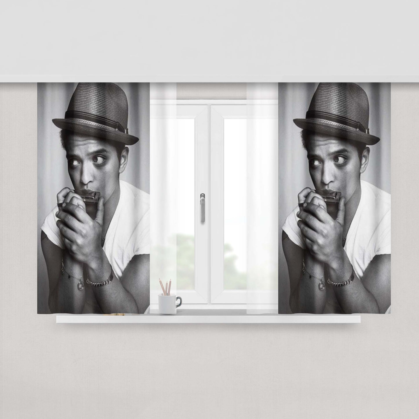 Bruno Mars Harmonic Peach Skin Window Curtains