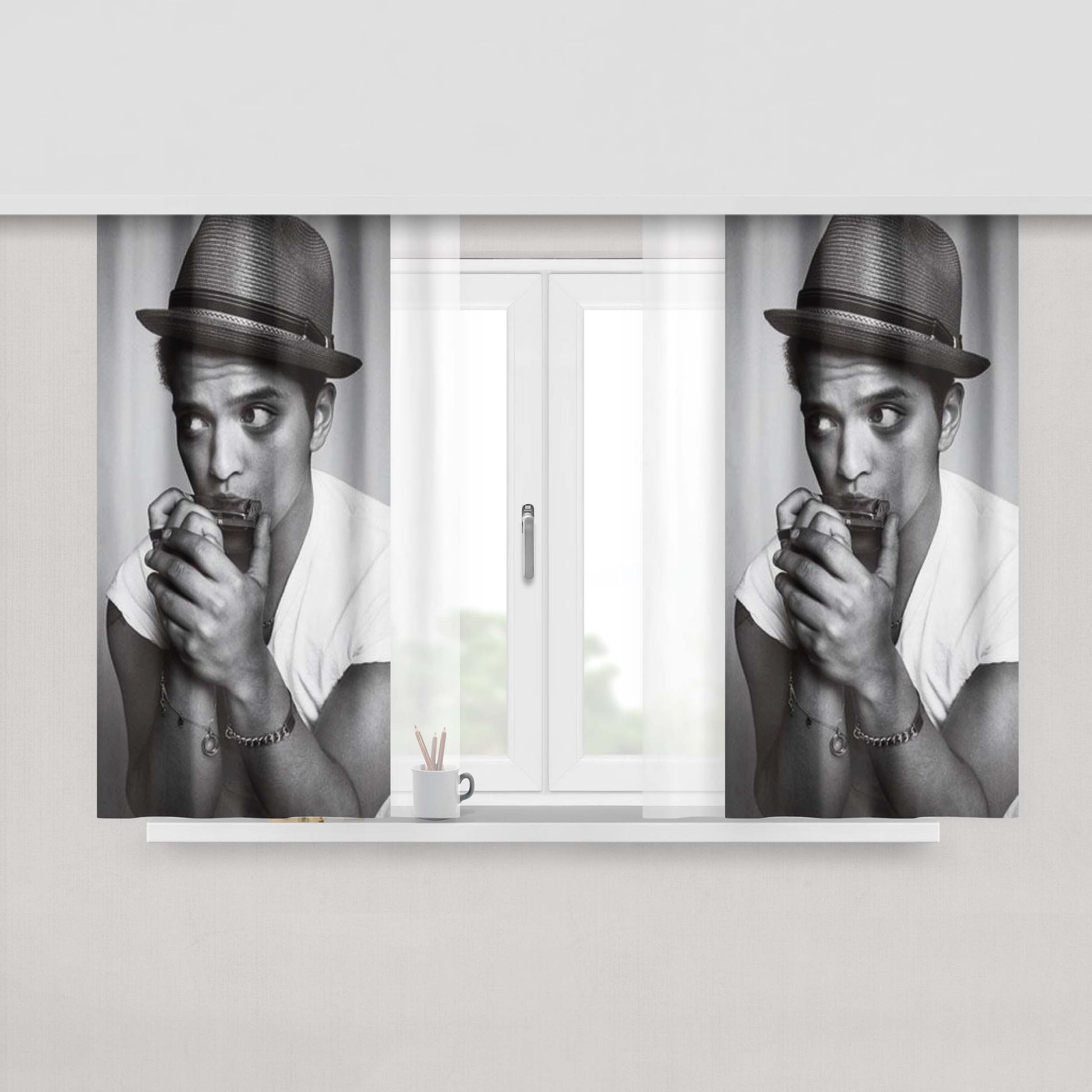 Bruno Mars Harmonic Peach Skin Window Curtains