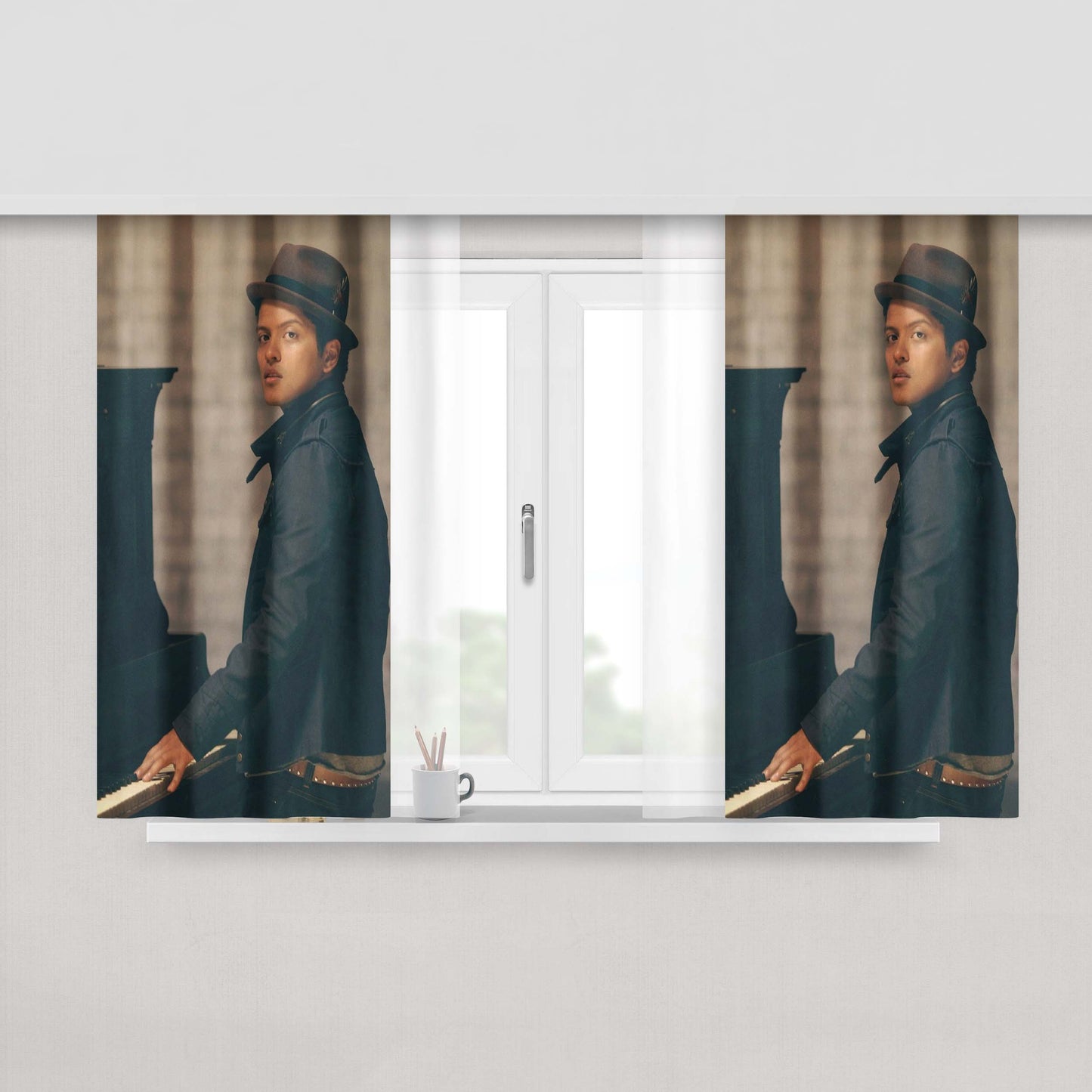 Bruno Mars Peach Skin Window Curtains