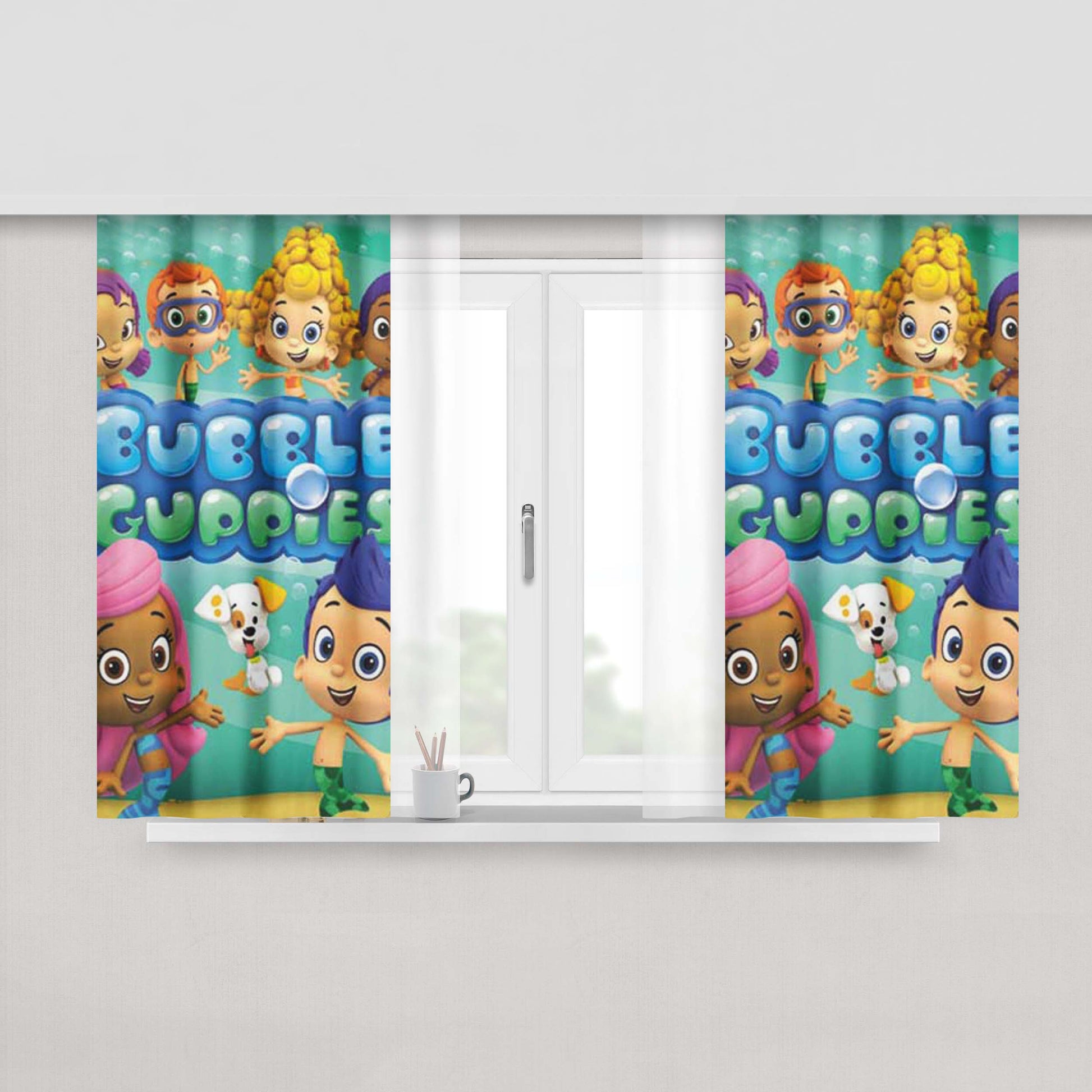 Bubble Guppies Peach Skin Window Curtains