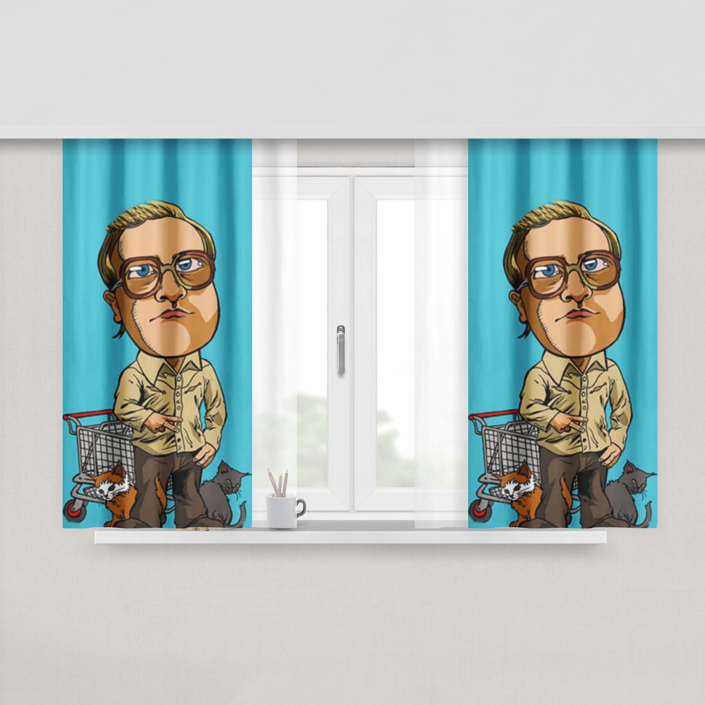Bubbles From Trailer Park Boys Peach Skin Window Curtains