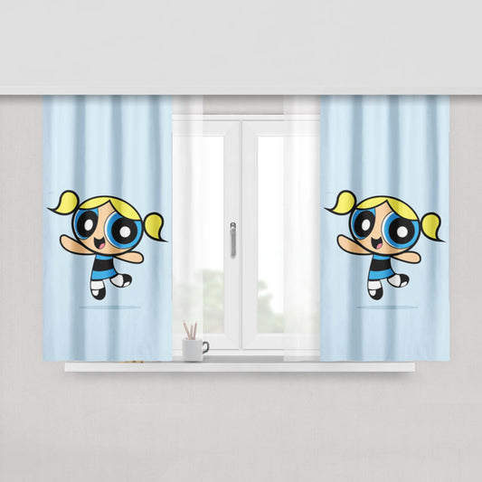 Bubbles Powerpuff Girls Peach Skin Window Curtains