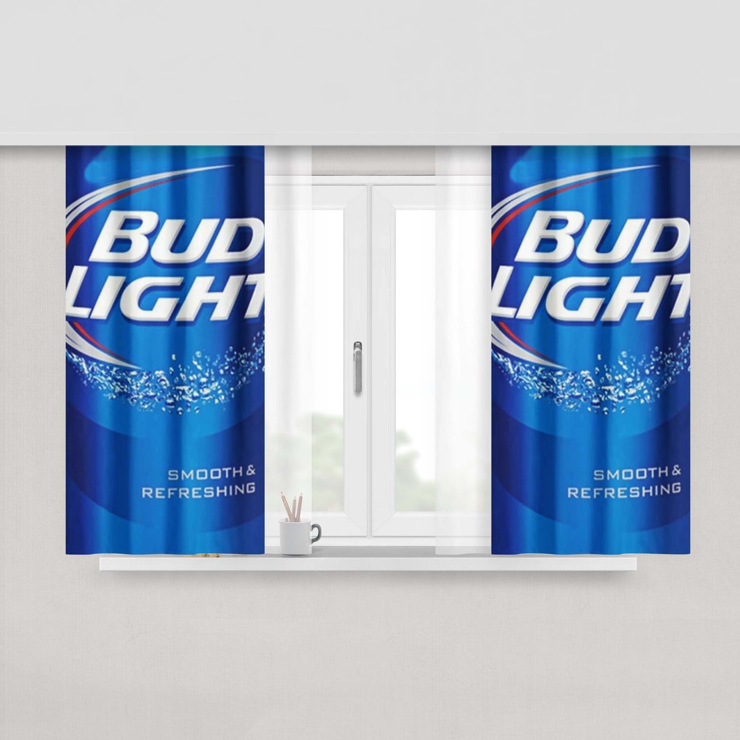 Bud Light Beer Peach Skin Window Curtains