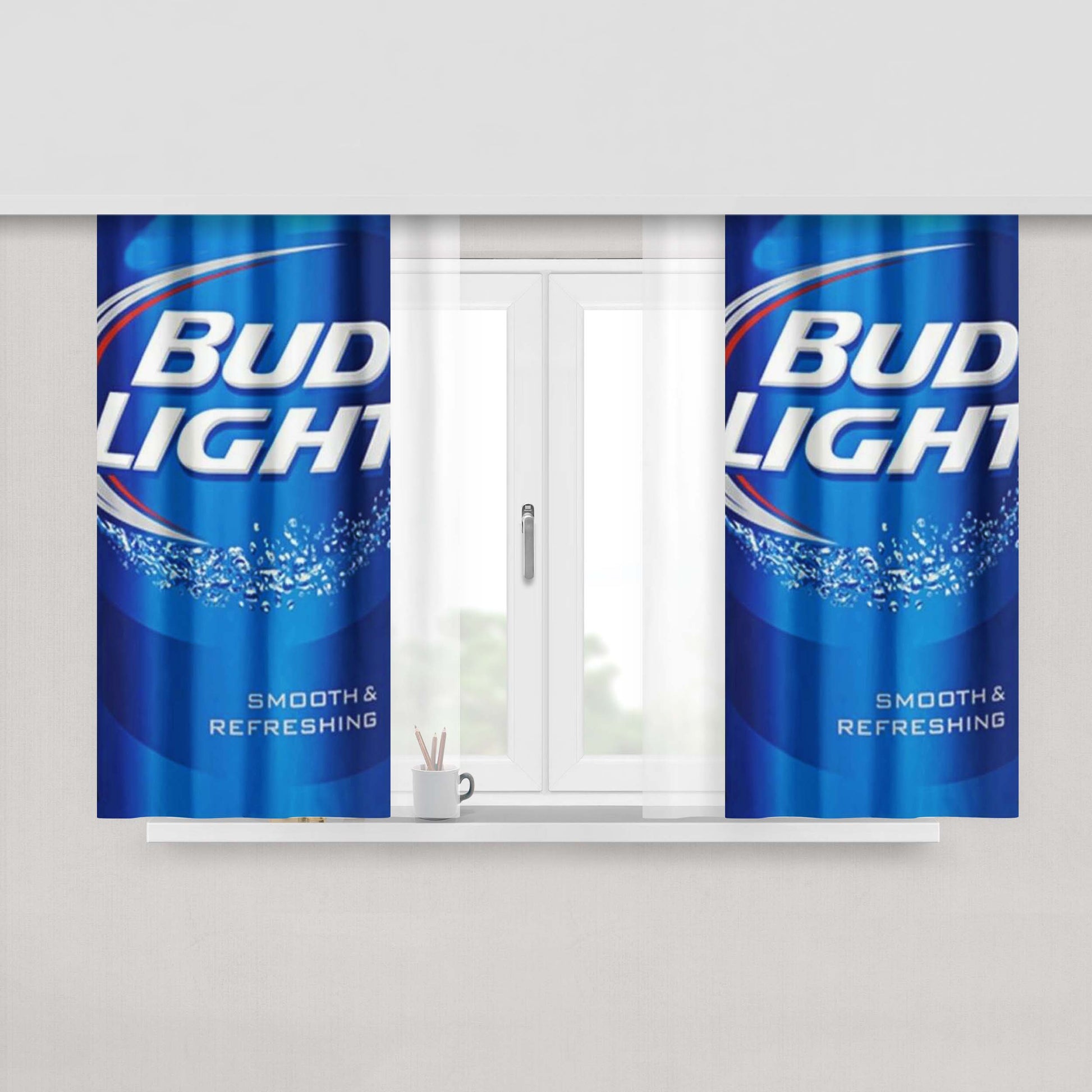 Bud Light Beer Peach Skin Window Curtains