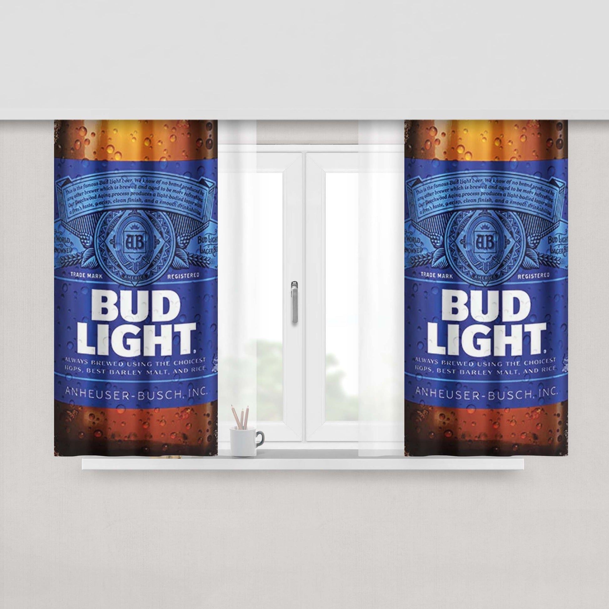 Bud Light Peach Skin Window Curtains