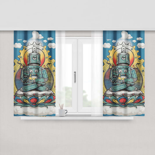Buddha Bot V6 Peach Skin Window Curtains