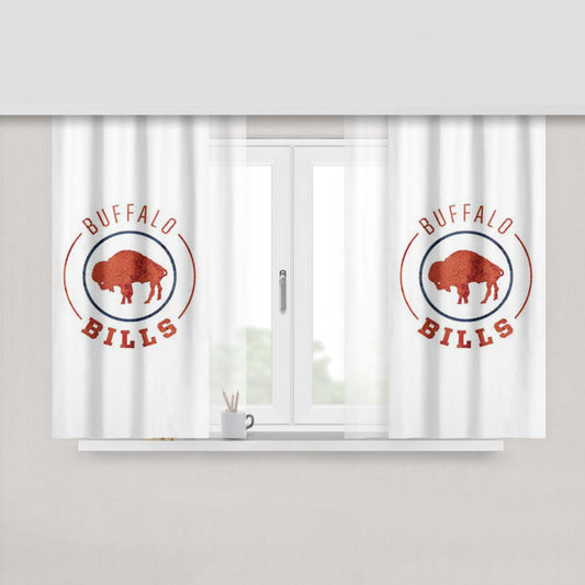 Buffalo Bills Concentric Logo Peach Skin Window Curtains