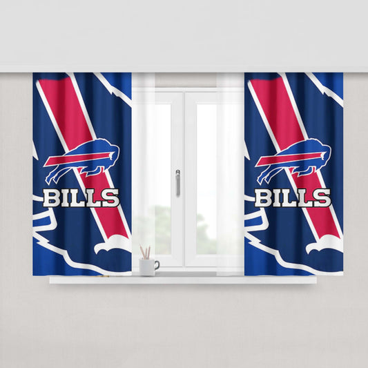 Buffalo Bills Football Team Peach Skin Window Curtains