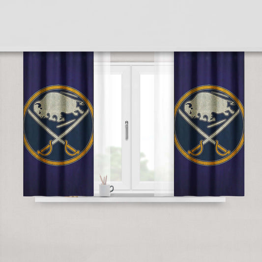 Buffalo Sabres Logo Peach Skin Window Curtains