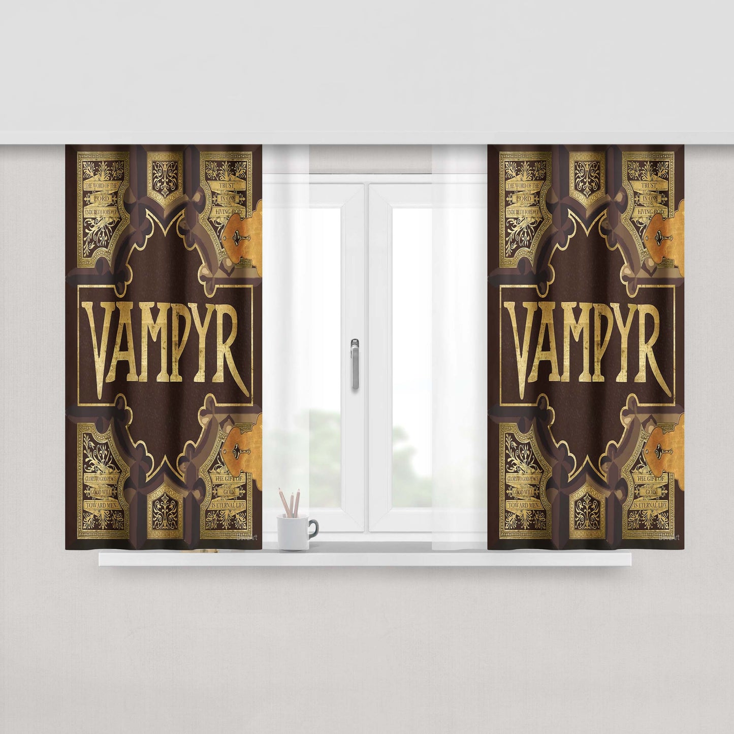 Buffy Vampyr Peach Skin Window Curtains