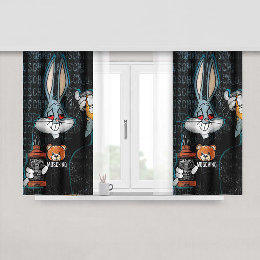 Bugs Bunny X Moschino Peach Skin Window Curtains