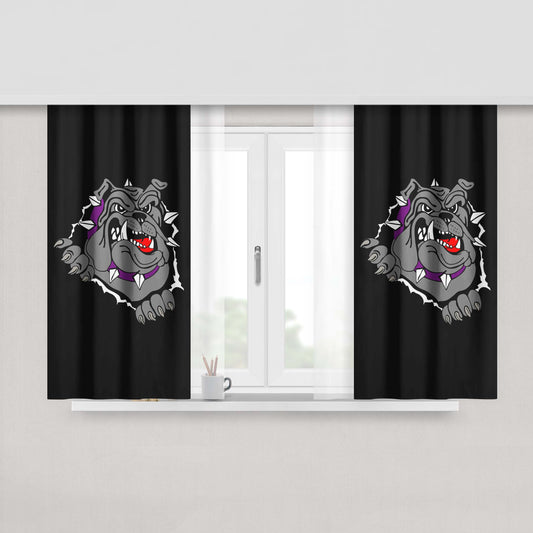 Bulldog Clipart Angry Peach Skin Window Curtains