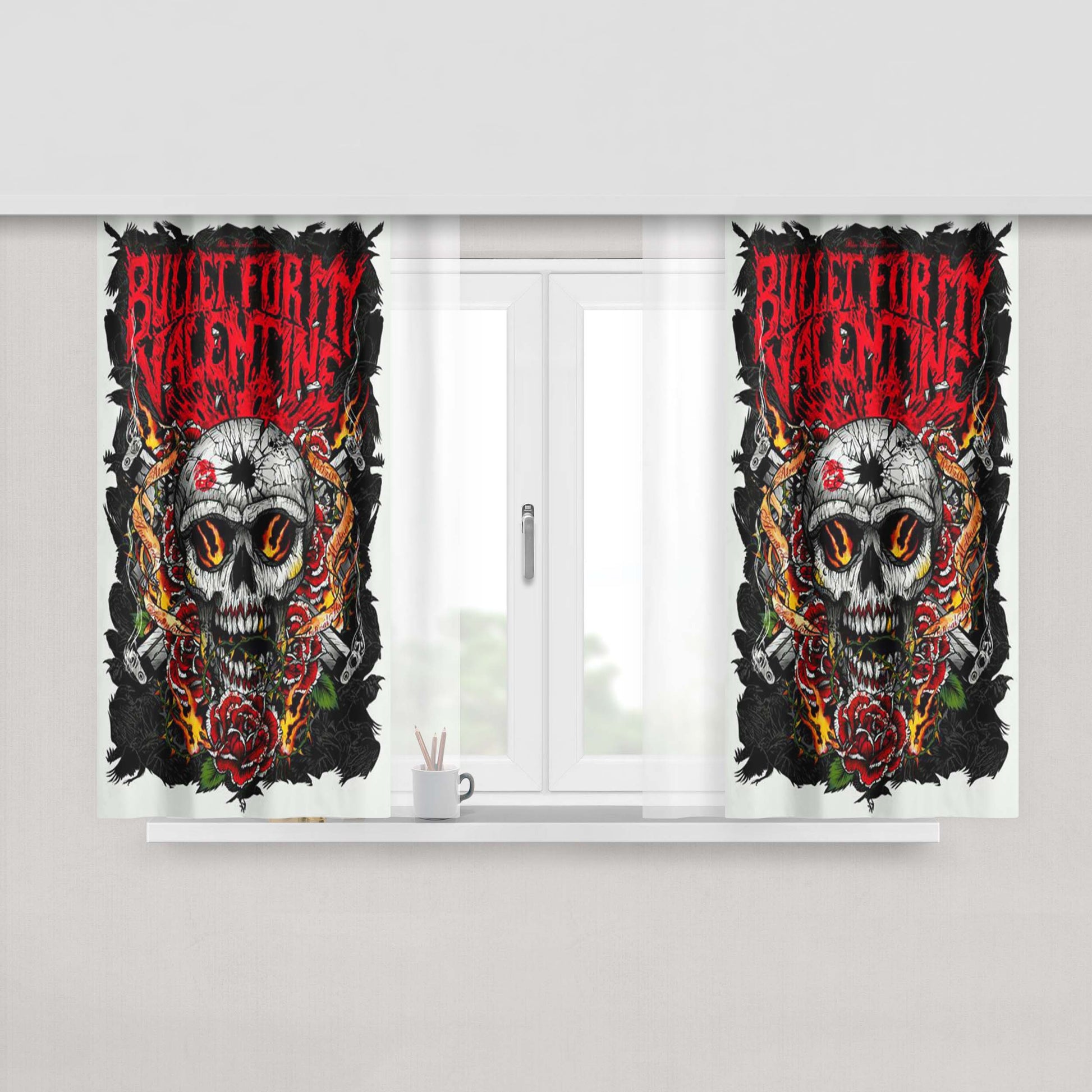 Bullet For My Valentine Peach Skin Window Curtains
