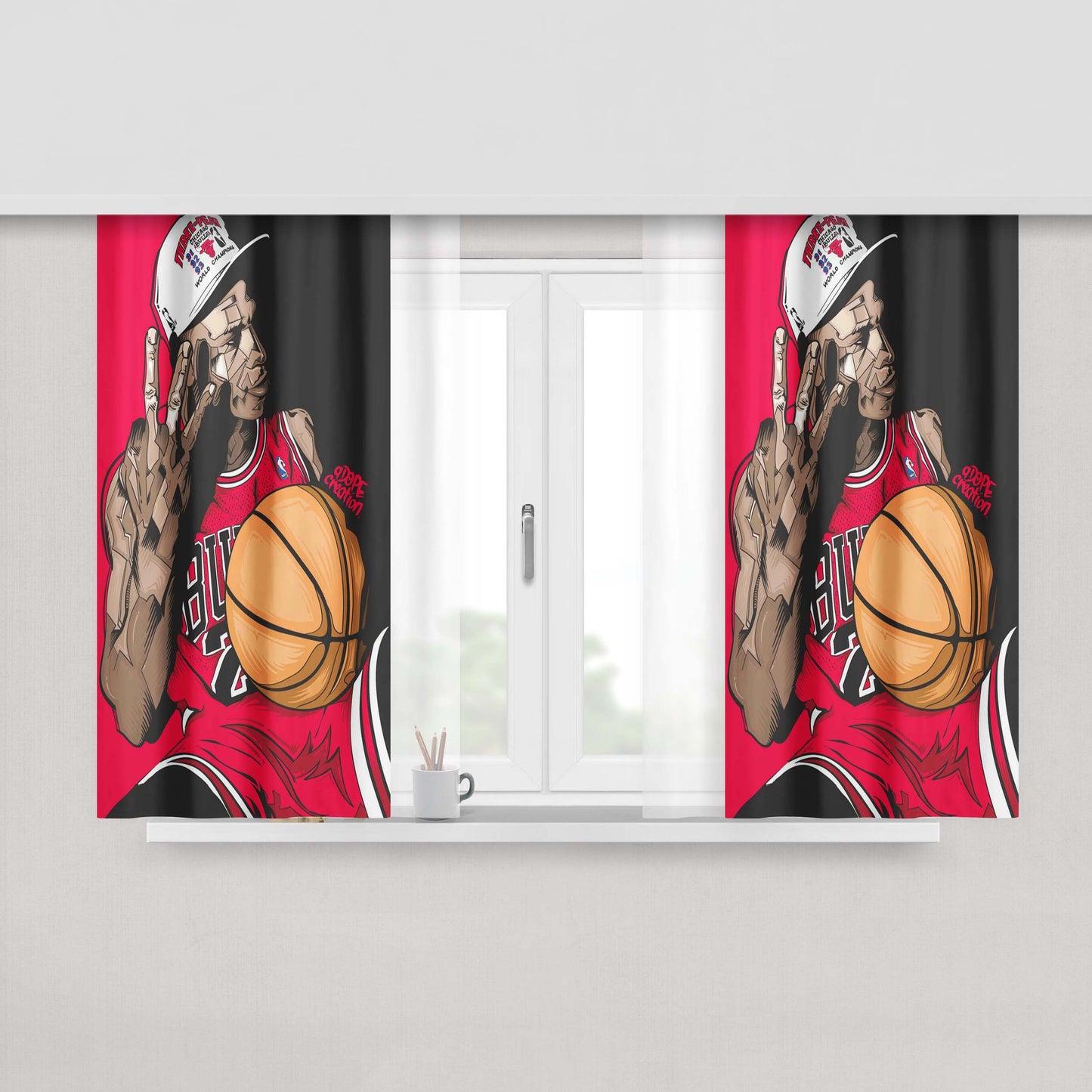 Buls Art Skin Mural Peach Skin Window Curtains