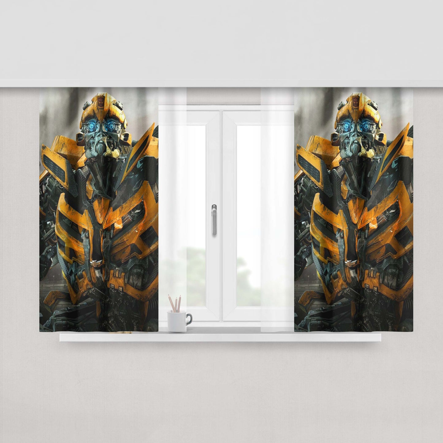 Bumbble Bee Transformer Peach Skin Window Curtains