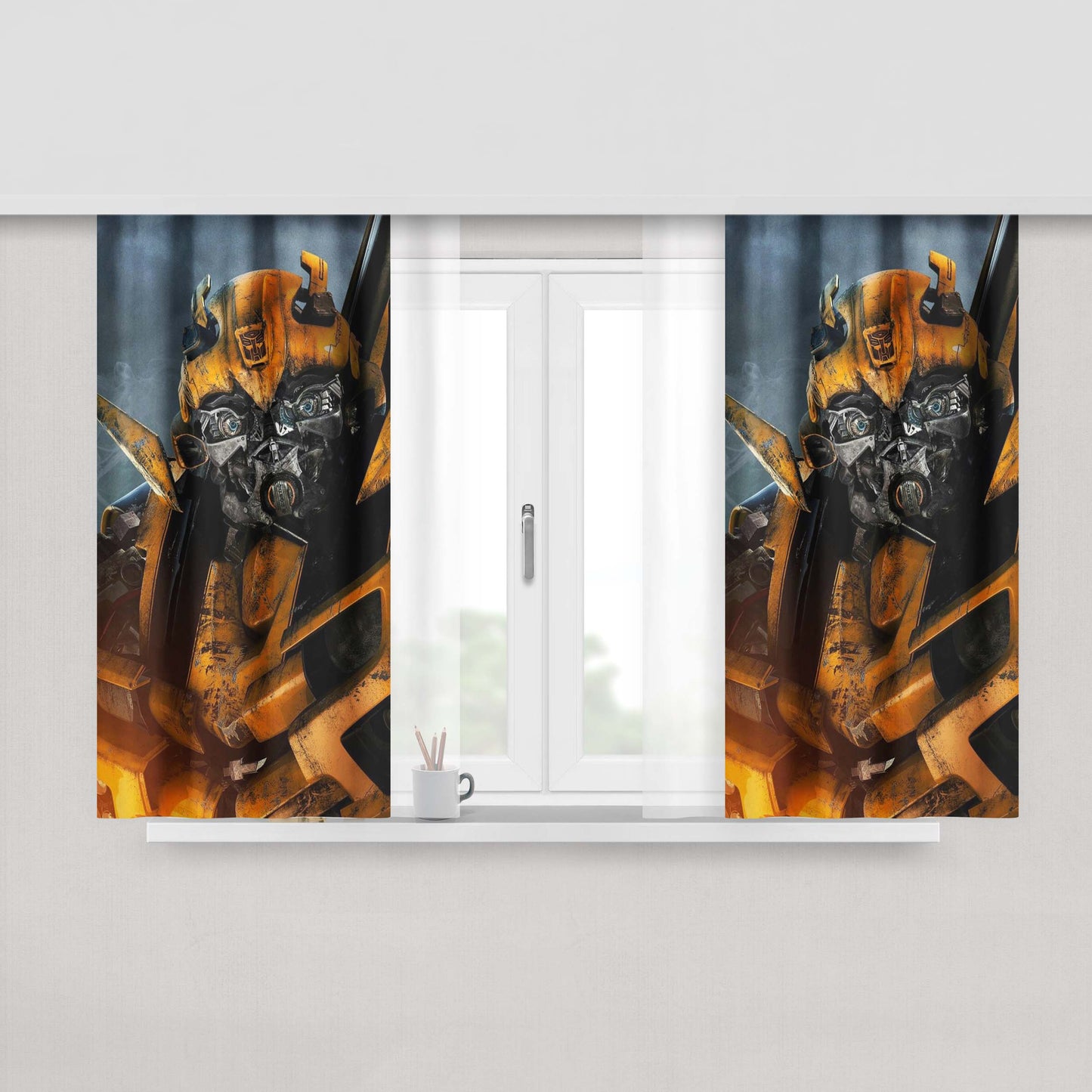 Bumbble Bee Peach Skin Window Curtains
