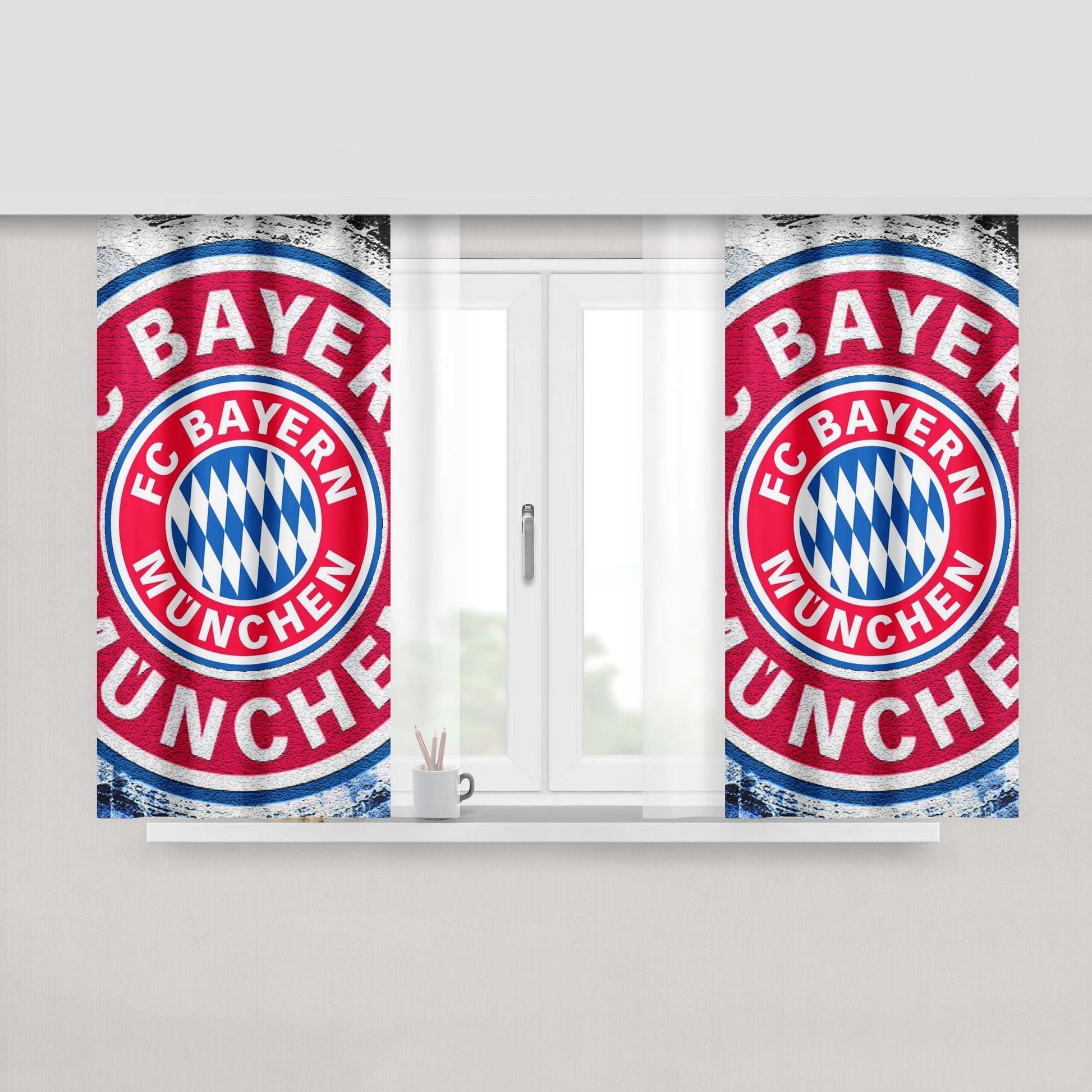 Bundesliga Bayern Munich Peach Skin Window Curtains
