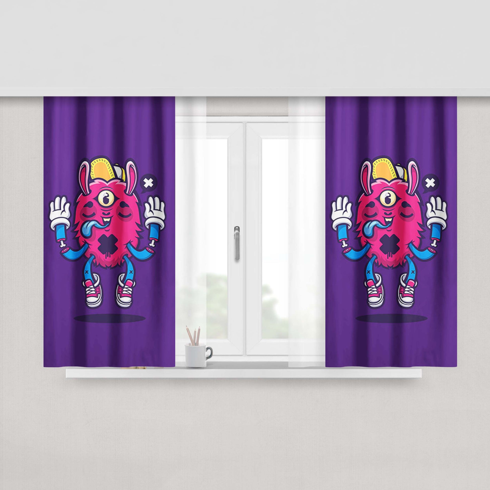 Bunny Peach Skin Window Curtains