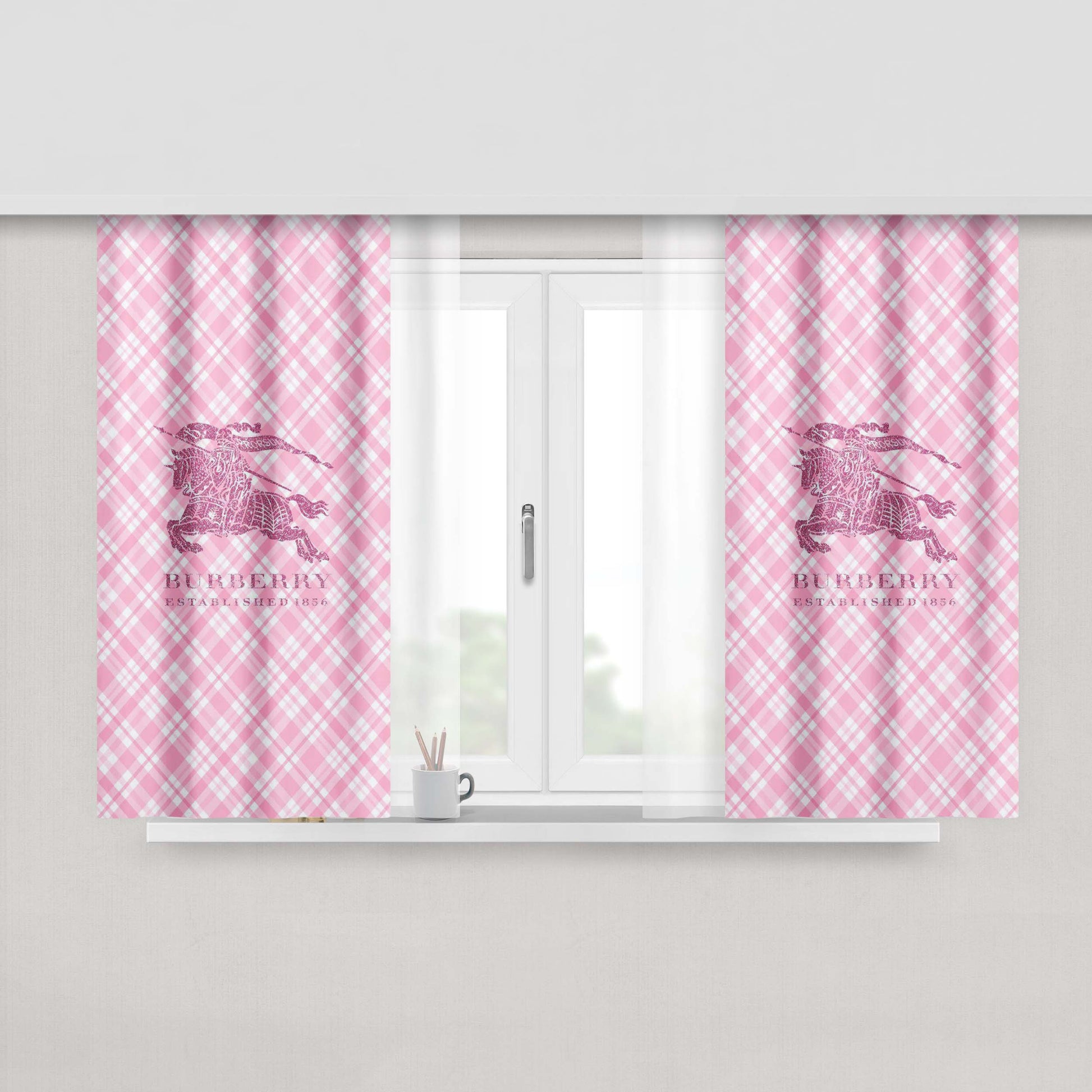 Burberry Pink Peach Skin Window Curtains