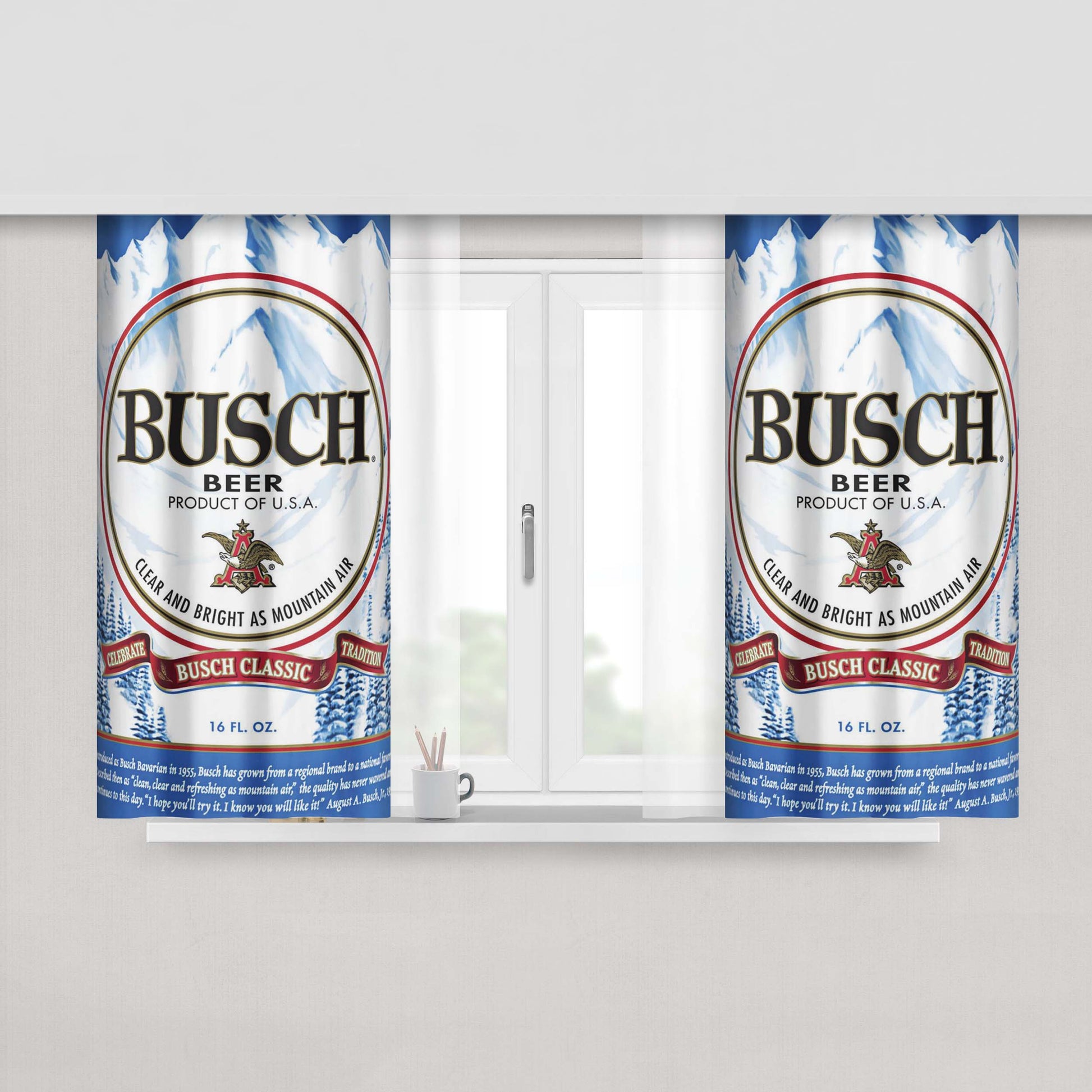 Busch Beer Peach Skin Window Curtains