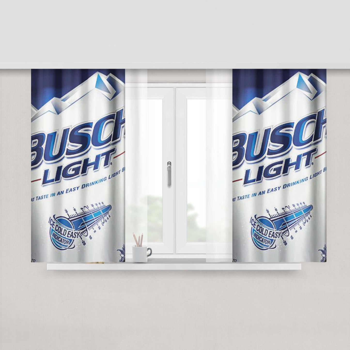 Busch Light Beer Peach Skin Window Curtains