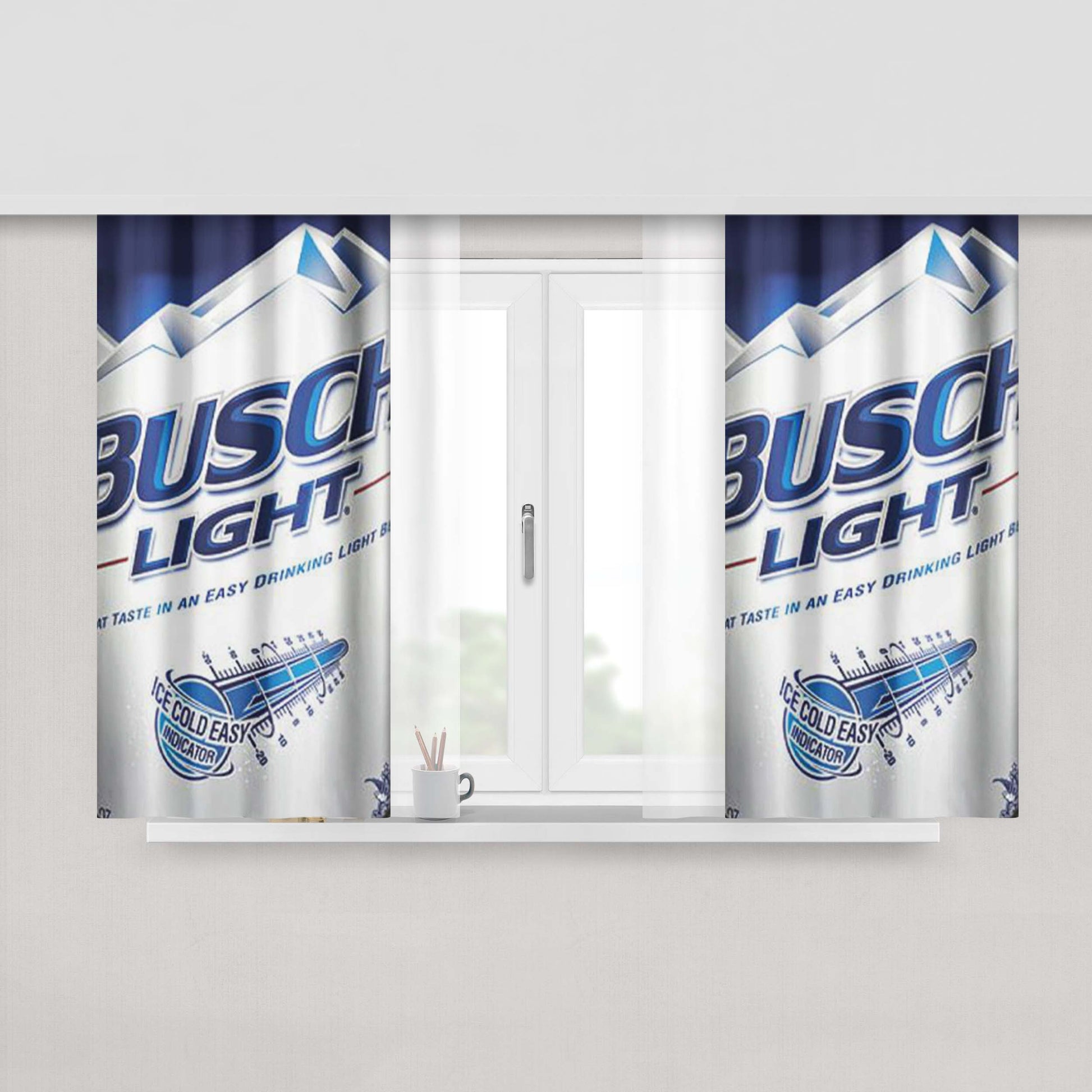 Busch Light Beer Peach Skin Window Curtains