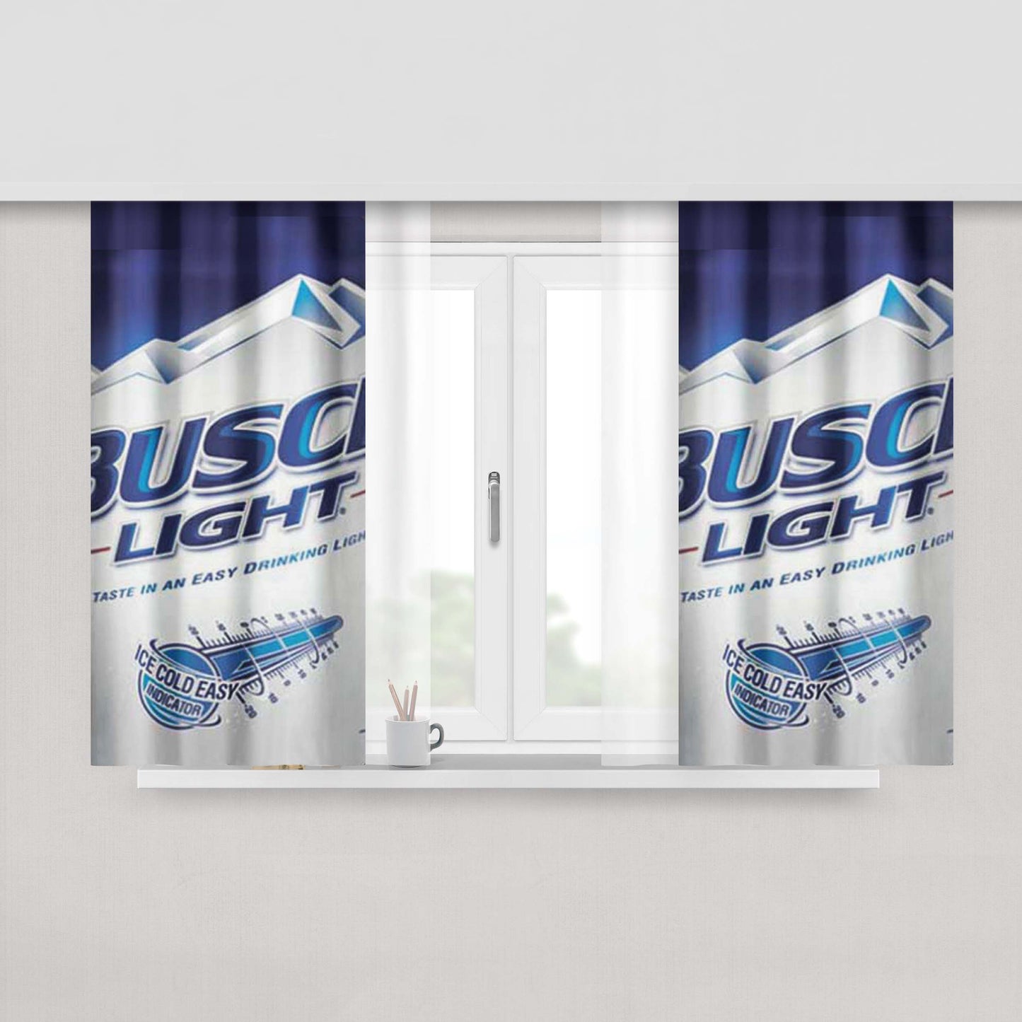 Busch Light Can Peach Skin Window Curtains