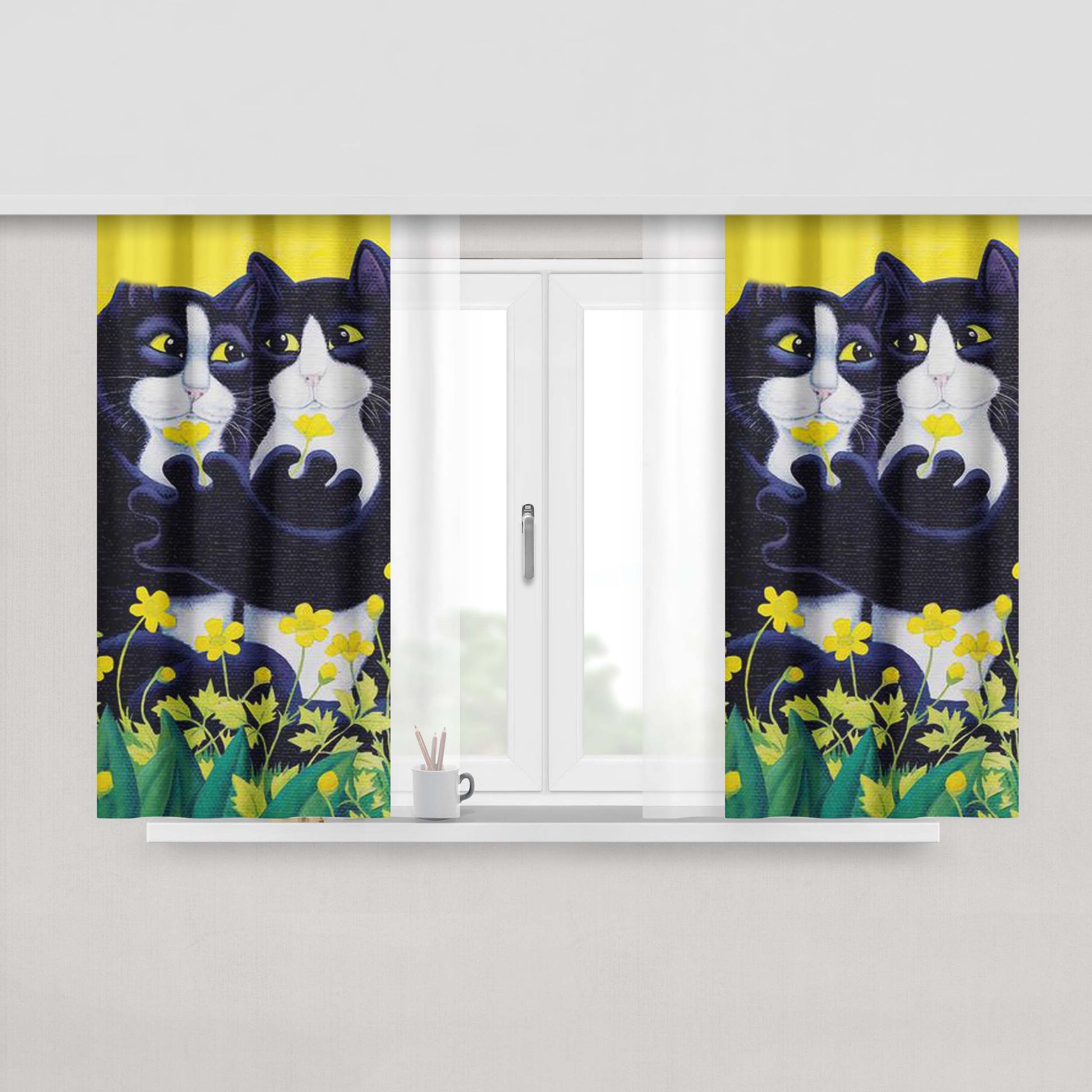 Buttercups Peach Skin Window Curtains