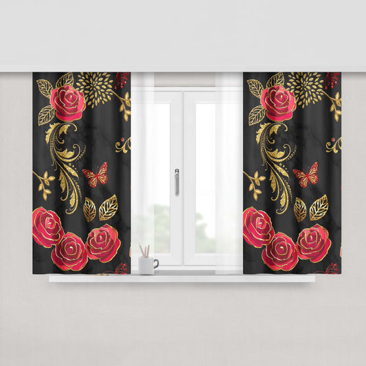 Butterfly Charly Marble Peach Skin Window Curtains