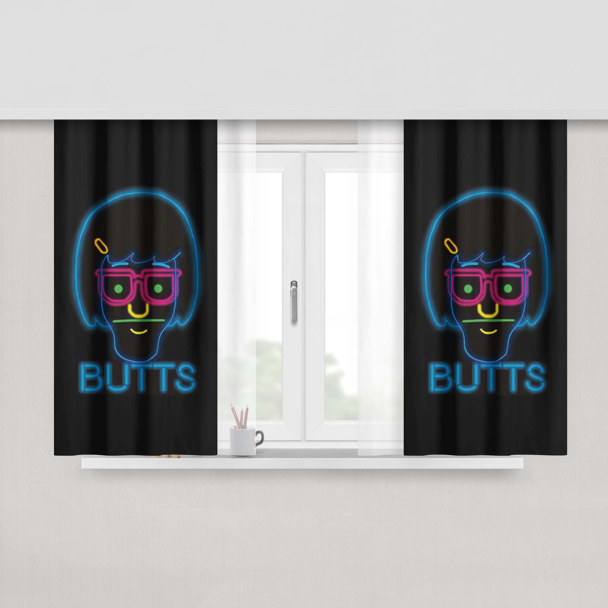 Butts Butts Butts Peach Skin Window Curtains