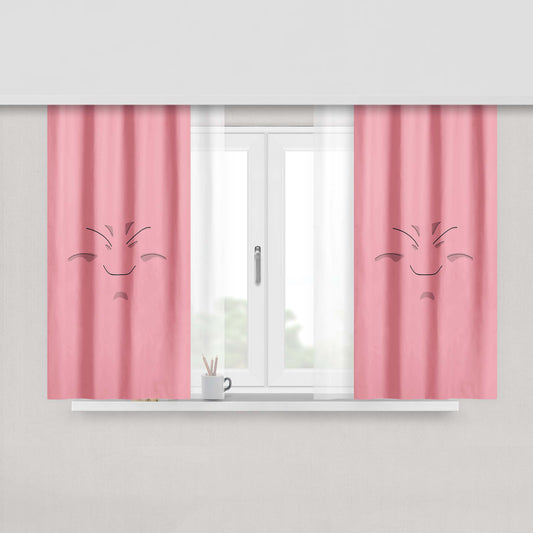 Buu Face Peach Skin Window Curtains