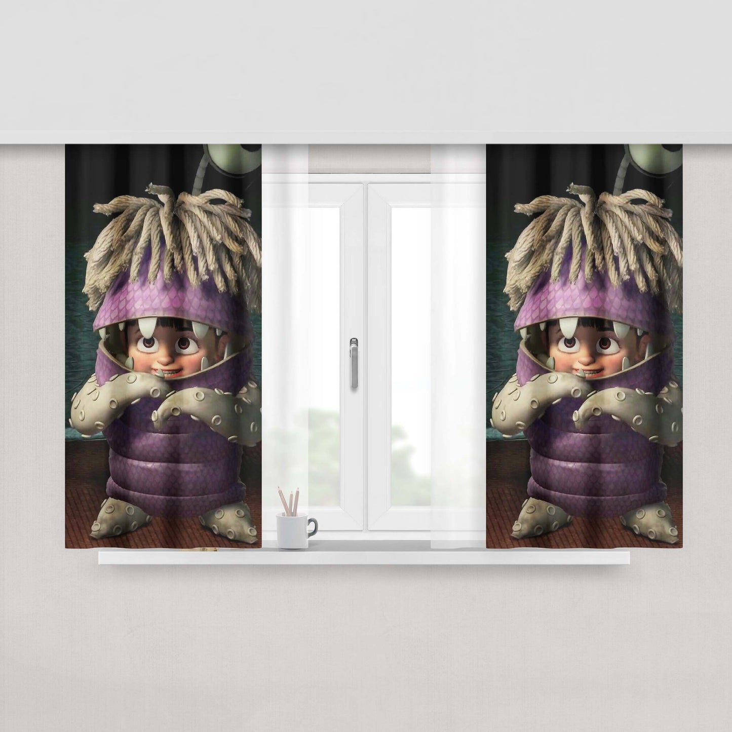 Buu Monster Inc Peach Skin Window Curtains
