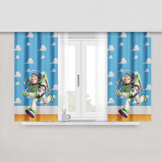 Buzz Lightyear Toy Story Peach Skin Window Curtains