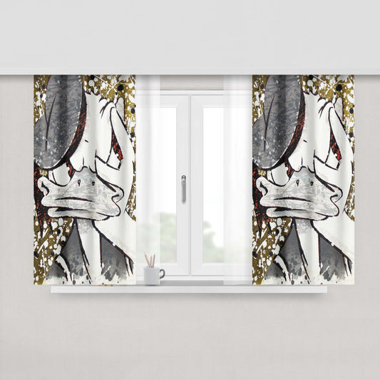 Bw Donald Duck Peach Skin Window Curtains
