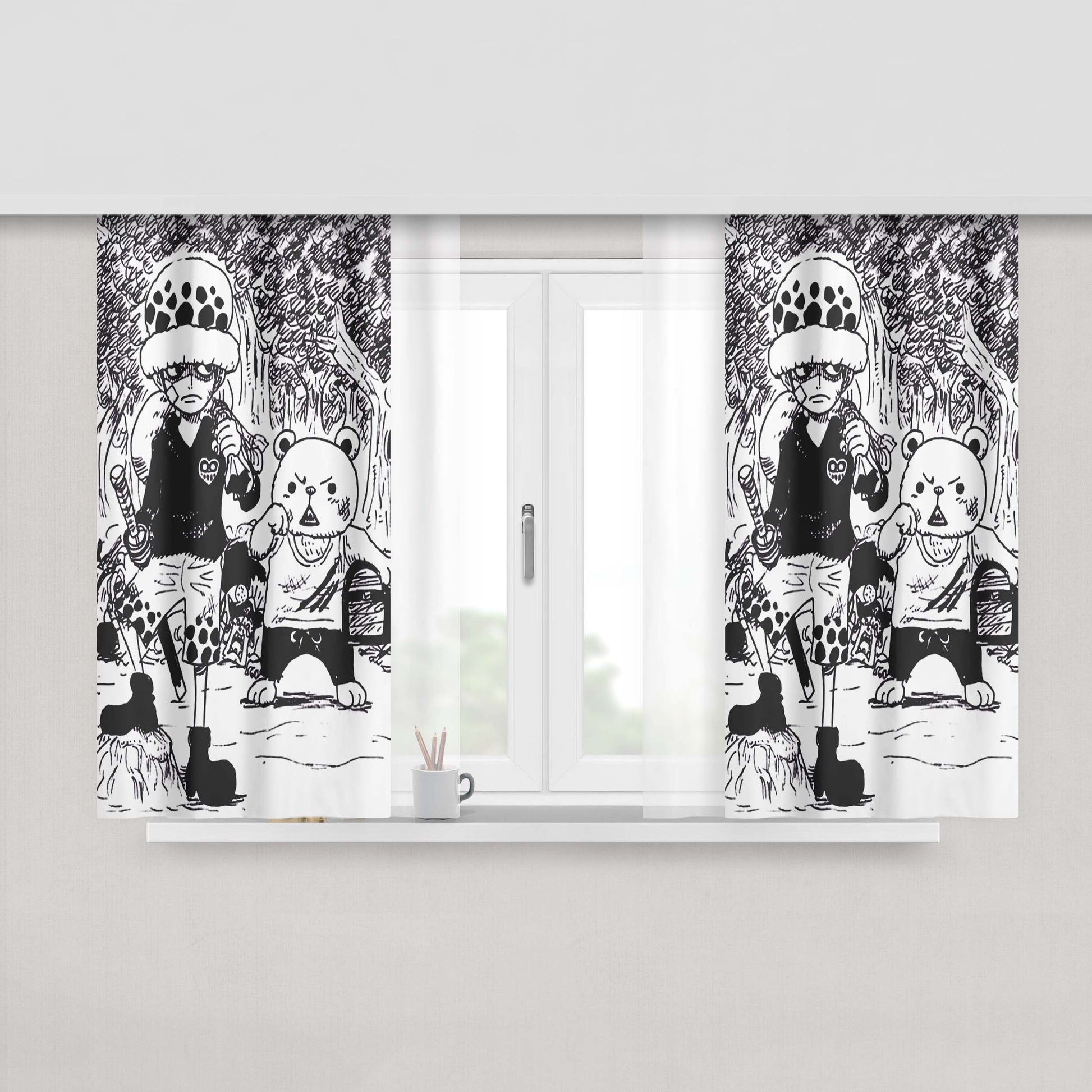 Bw Trafalger Law Peach Skin Window Curtains