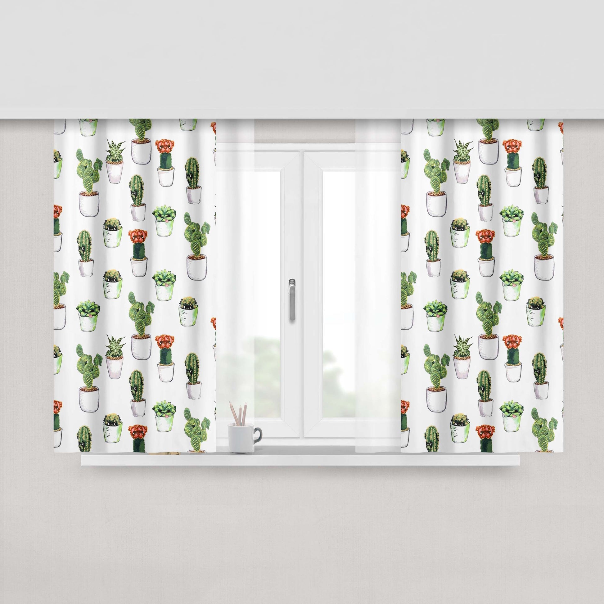 Cactus & Pugculents Peach Skin Window Curtains