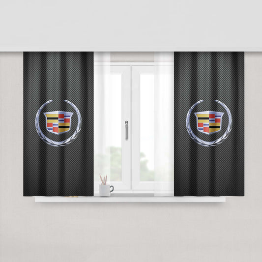 Cadillac Logo Carbon F Peach Skin Window Curtains
