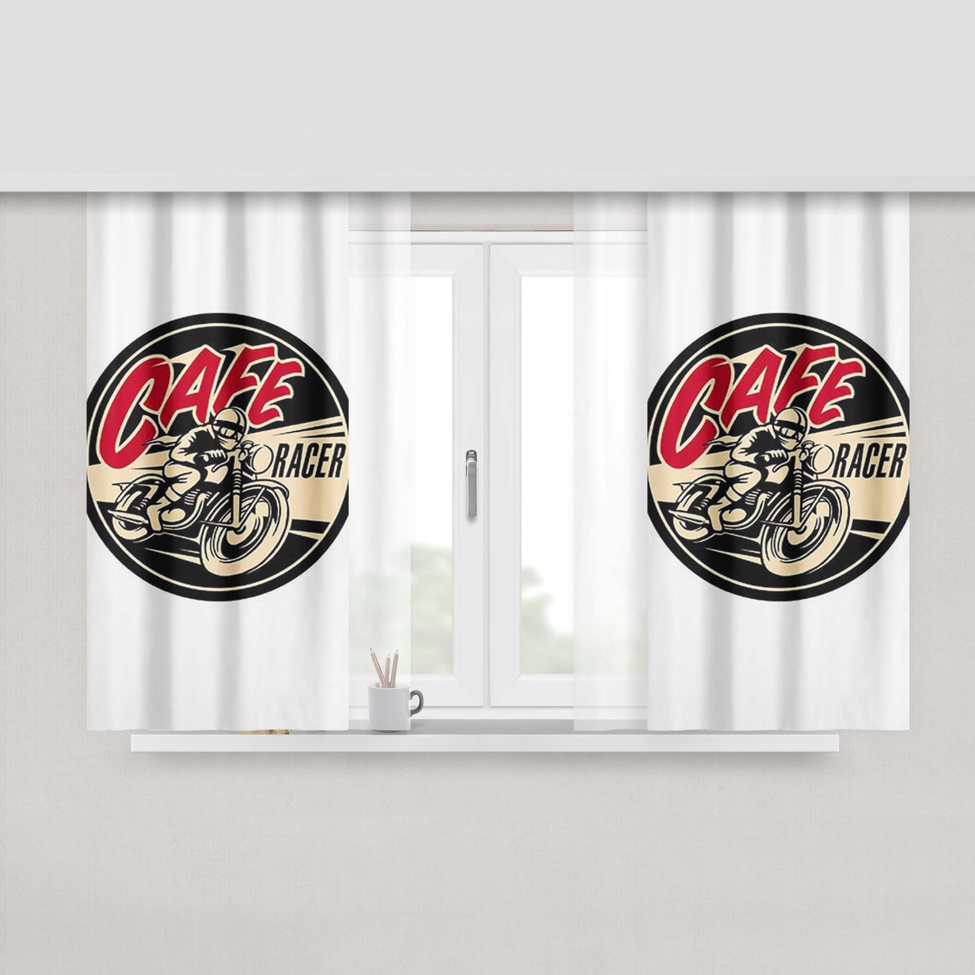 Cafe Race Peach Skin Window Curtains