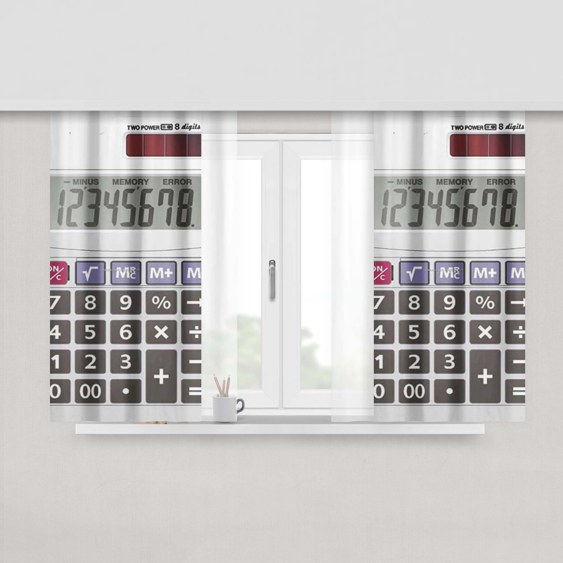 Calculator Basic Peach Skin Window Curtains