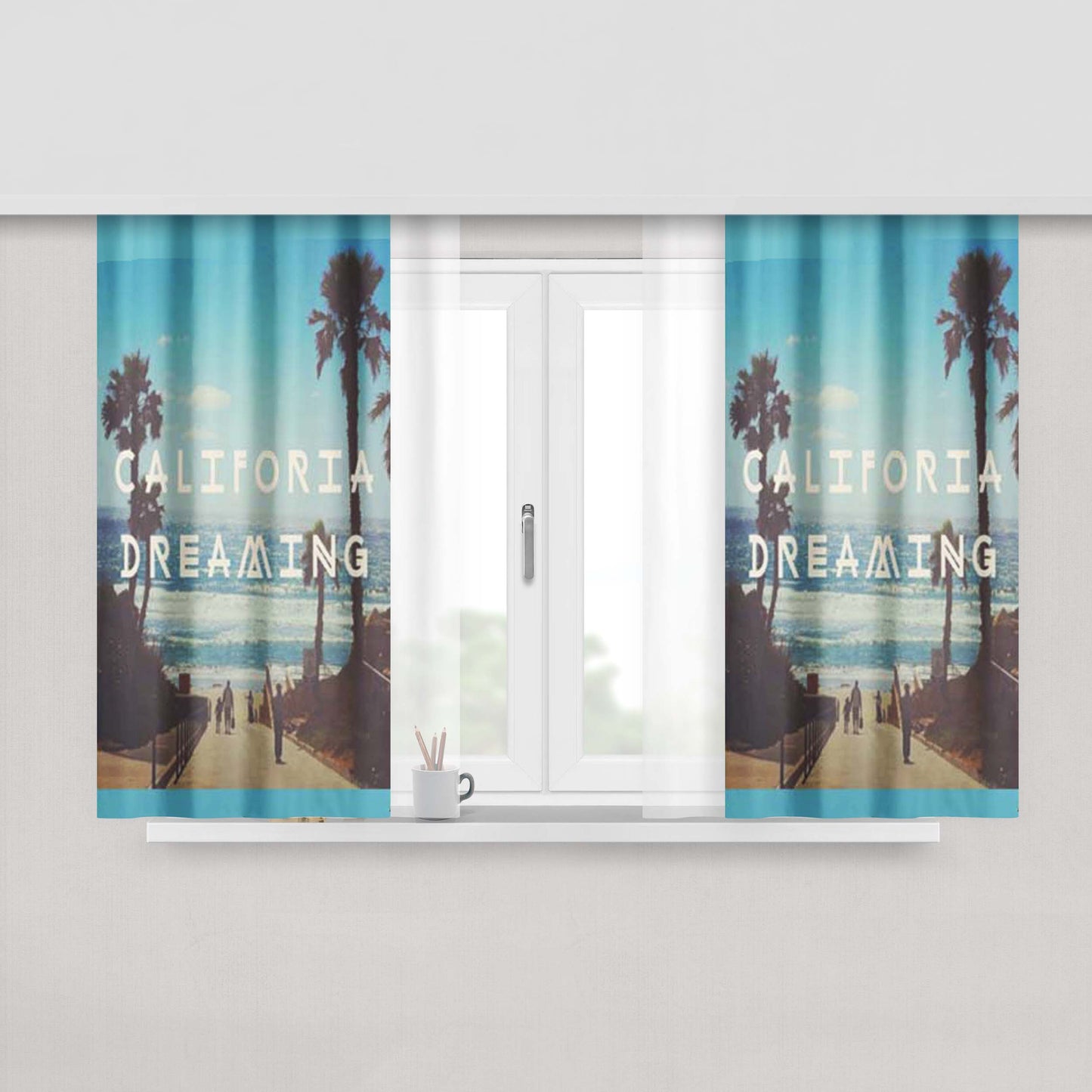 California Dreaming Peach Skin Window Curtains