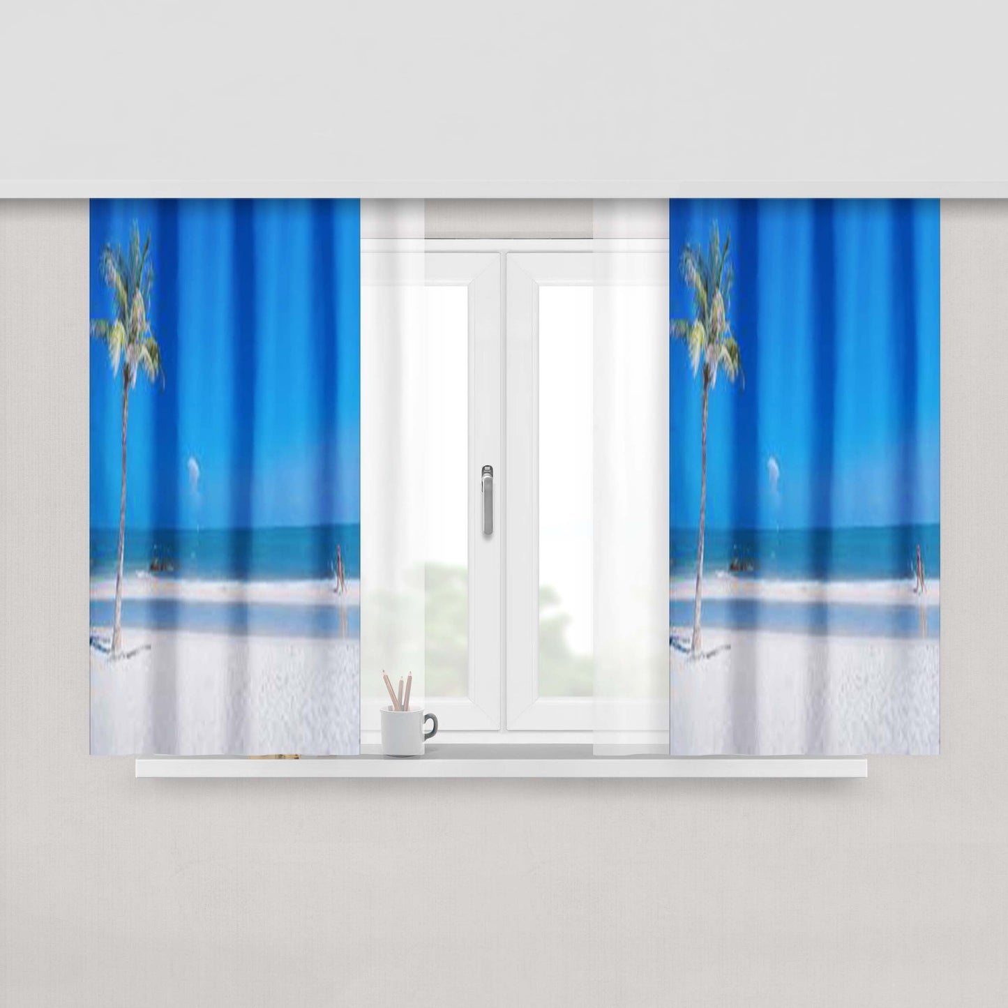 California Palm Beach Peach Skin Window Curtains