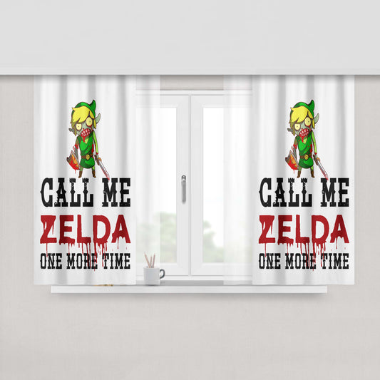 Call Me Zelda One More Time Peach Skin Window Curtains