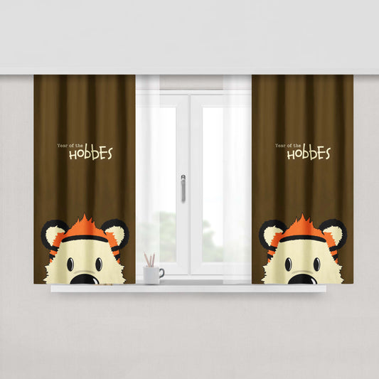 Calvin And Holbes Peach Skin Window Curtains