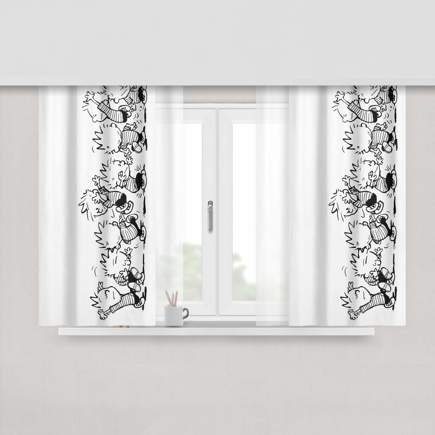 Calvin Dance Black White Wallpapers Peach Skin Window Curtains