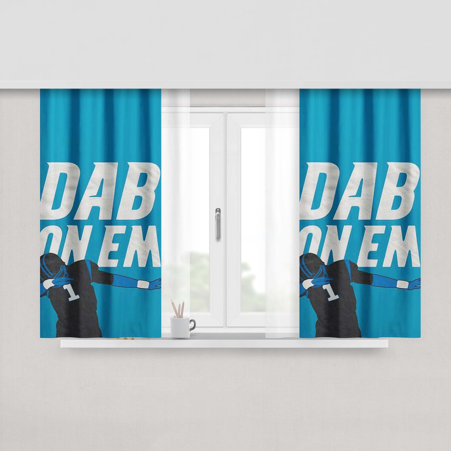 Cam Newton Dab On Em Peach Skin Window Curtains