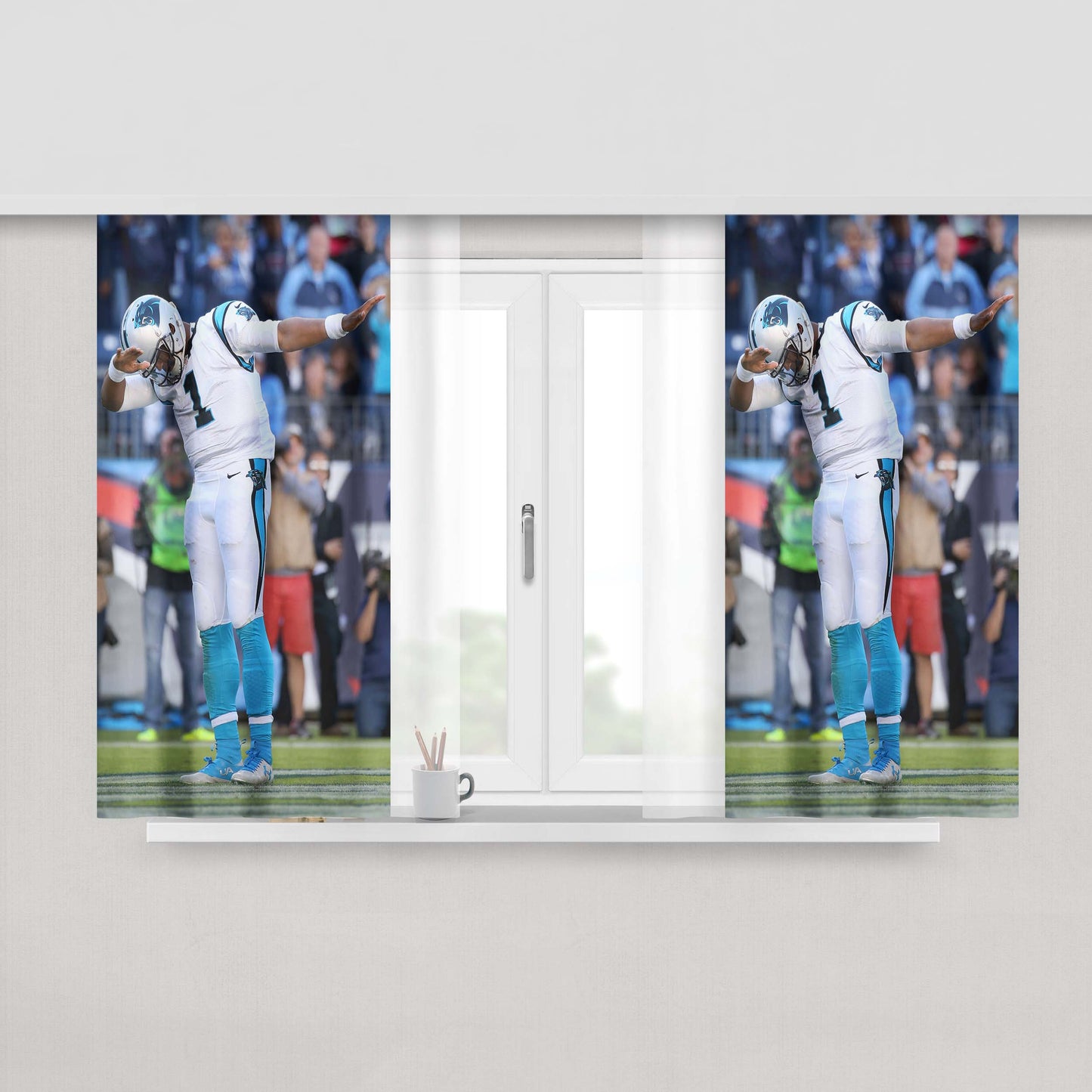 Cam Newton Dabbing Peach Skin Window Curtains